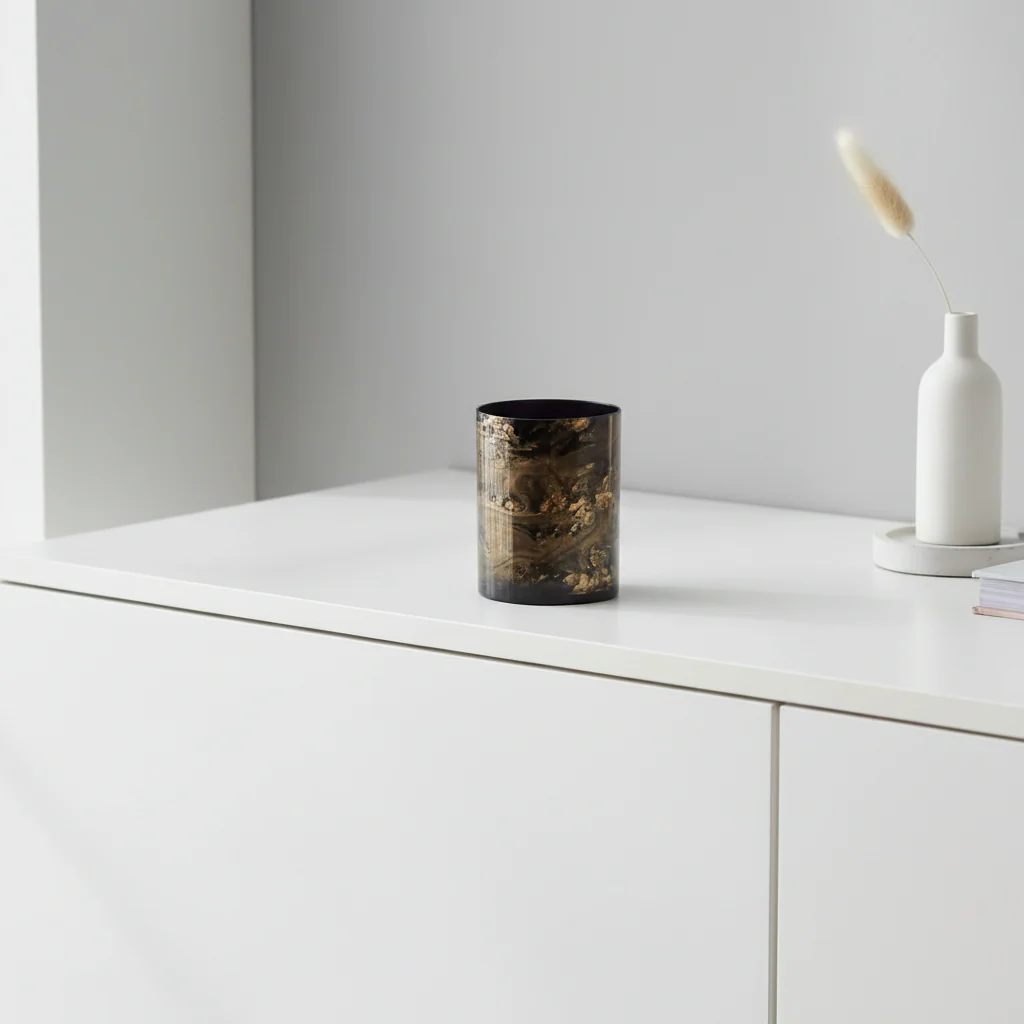 Gaia Black And Gold Small Candle Holder - Image 3