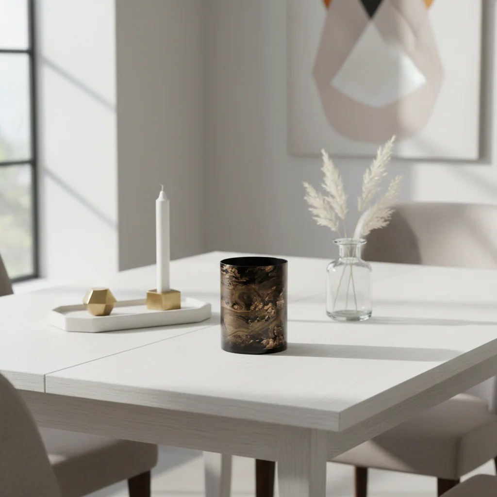 Gaia Black And Gold Small Candle Holder - Image 4