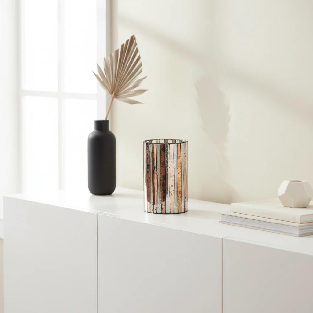 Gaia Metallic Large Candle Holder - Image 4