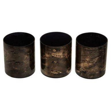 Gaia Set Of 3 Black And Gold Tealight Holders - Image 11