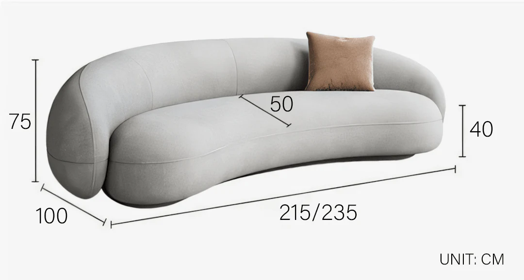 Galen Three Seater Curved Sofa - Image 12