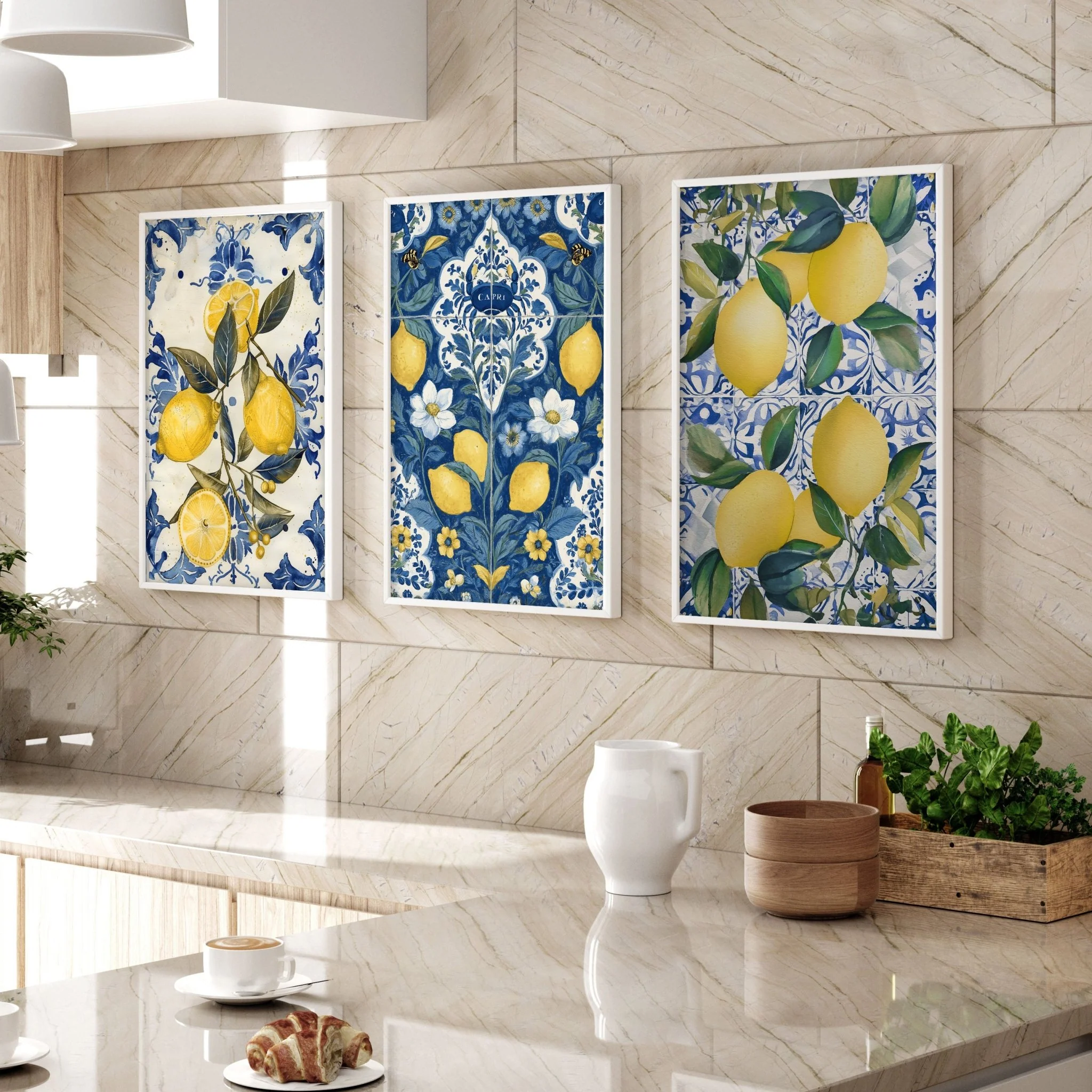 Gallery Wall In Kitchen | Set of 3 Italian Lifestyle Wall art Prints - Image 3