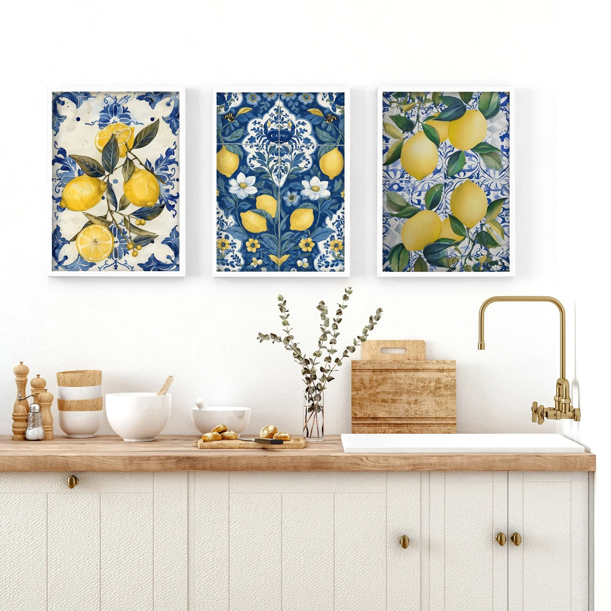 Gallery Wall In Kitchen | Set of 3 Italian Lifestyle Wall art Prints - Image 4