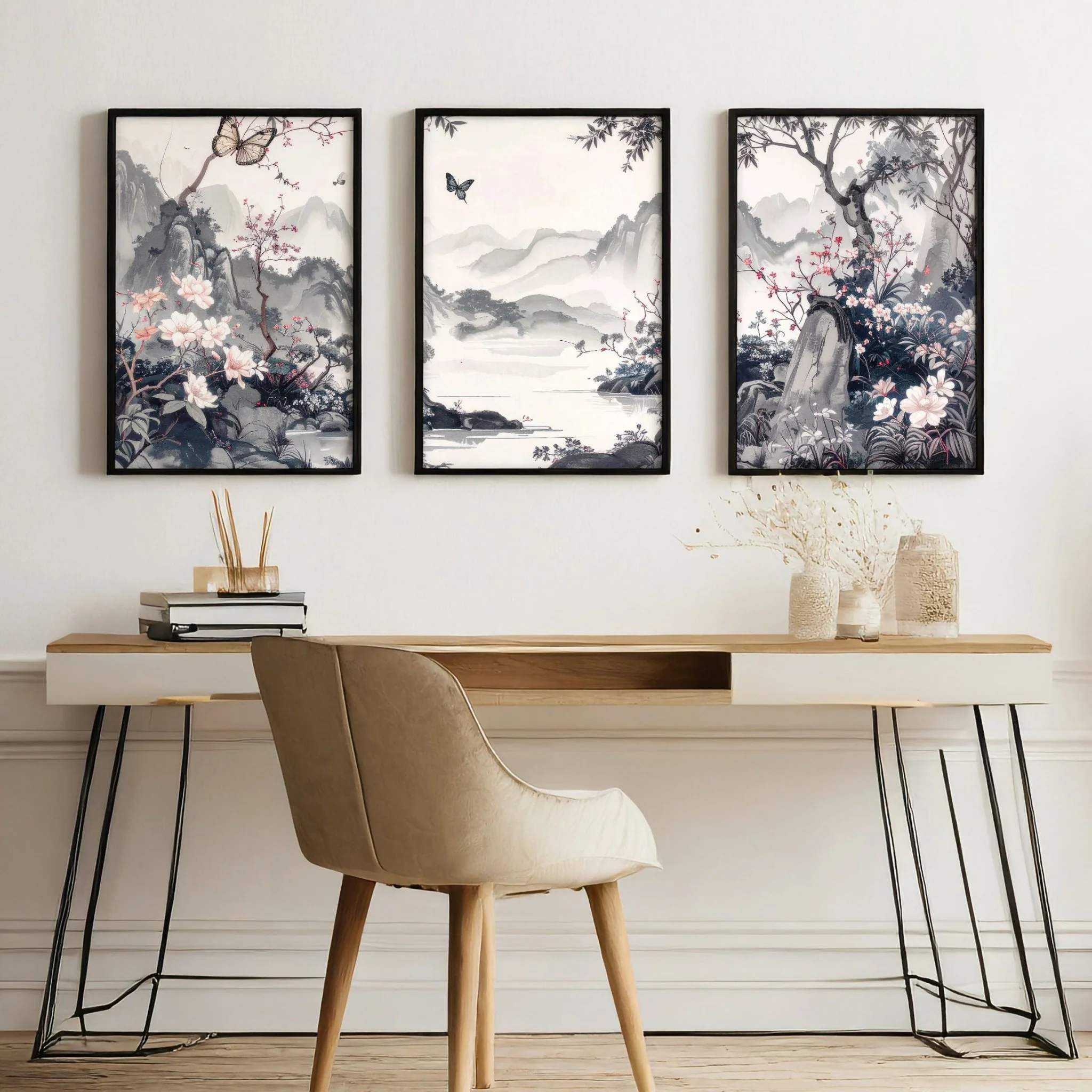 Gallery Wall Prints | Set of 3 Chinoiserie Wall art Prints - Image 2