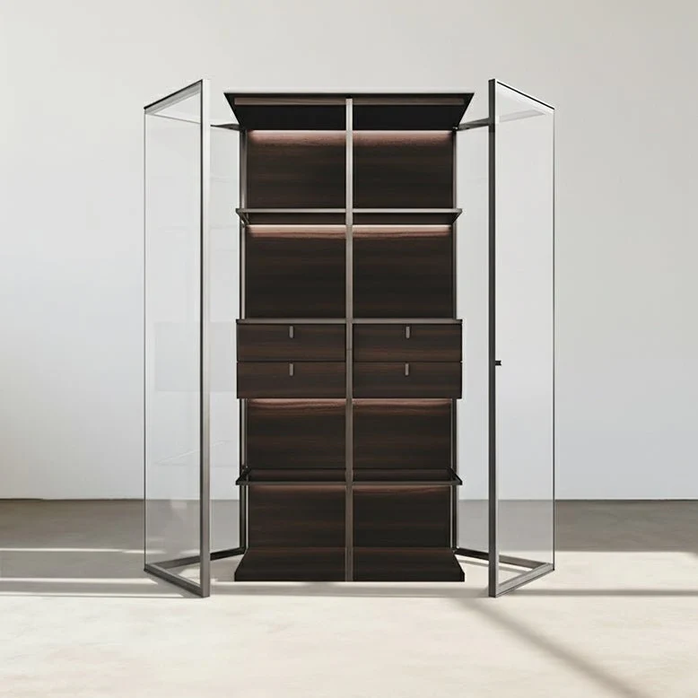 Galvez Akhtar Pahlavi Wine Storage With Glass Door, Display Cabinet