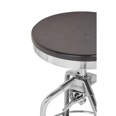 Gator Ash Wood And Silver Chrome Metal Stool - Image 7
