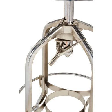 Gator Ash Wood And Silver Chrome Metal Stool - Image 8