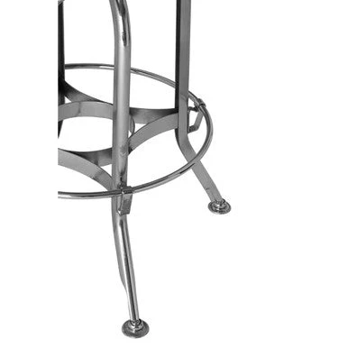 Gator Ash Wood And Silver Chrome Metal Stool - Image 9