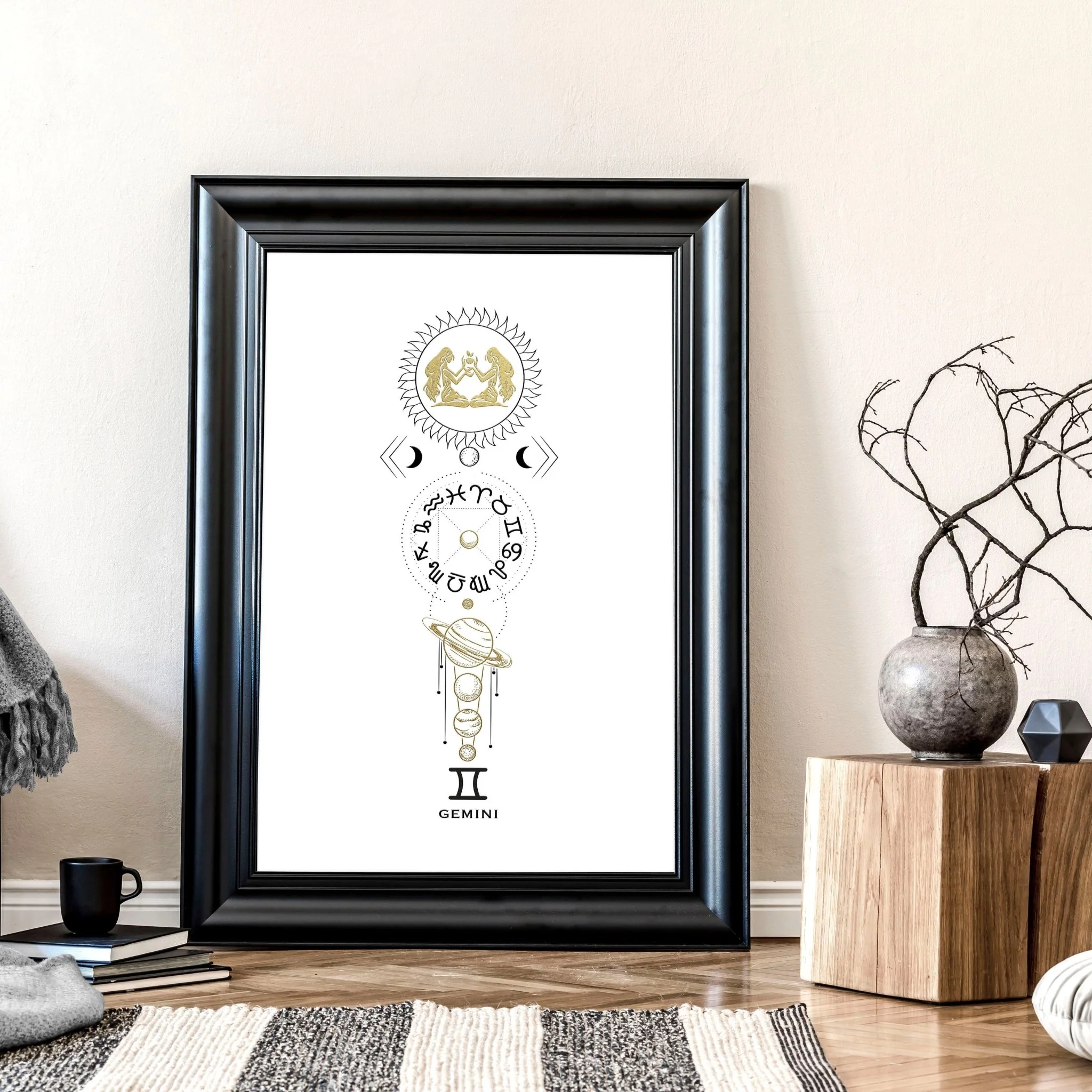 Gemini zodiac sign wall art print - Image 2