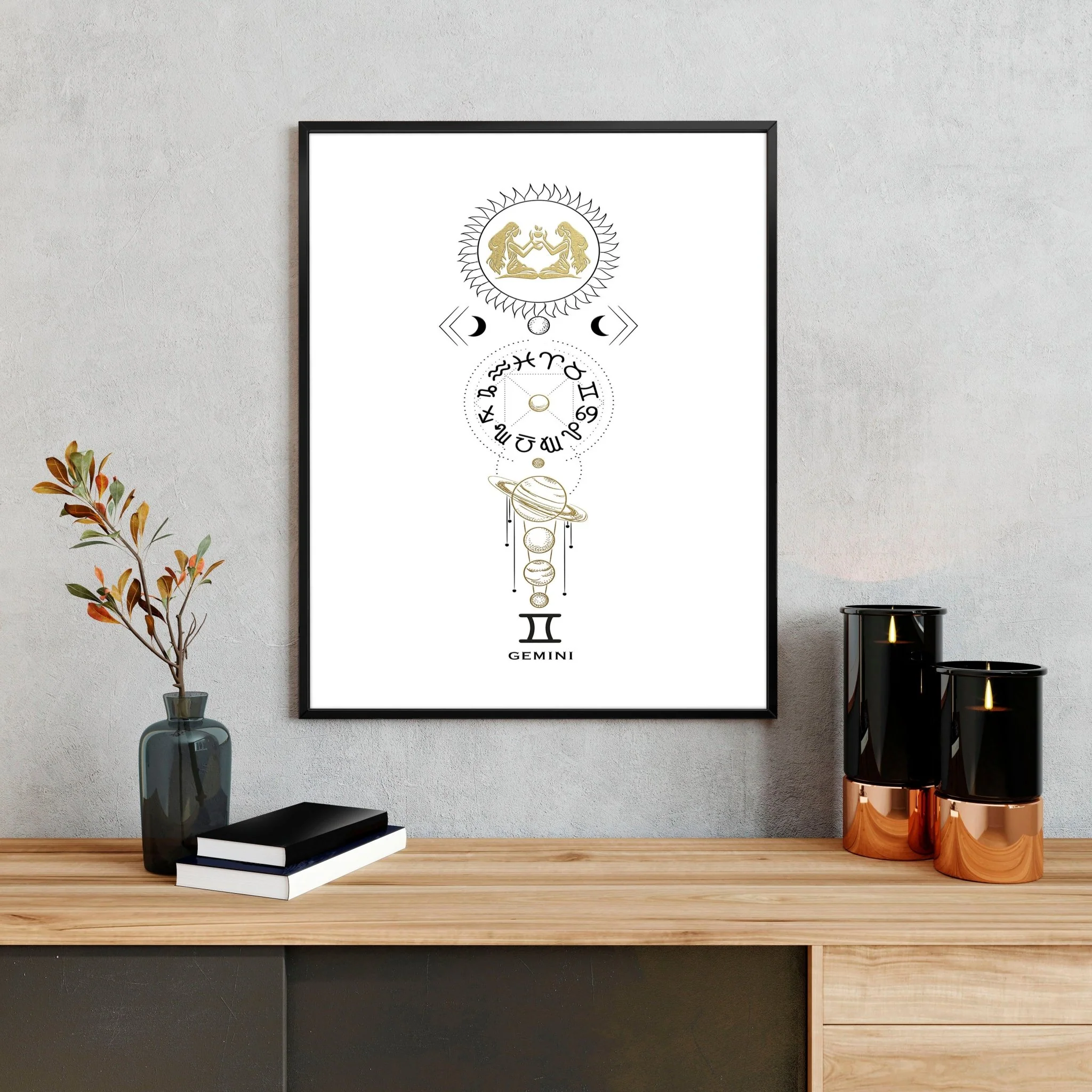Gemini zodiac sign wall art print - Image 6