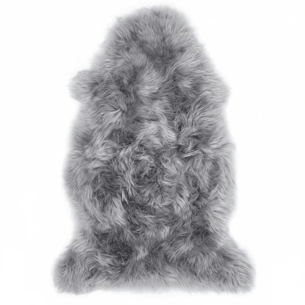 Genuine Grey Sheepskin Faux Fur Rug - Image 2