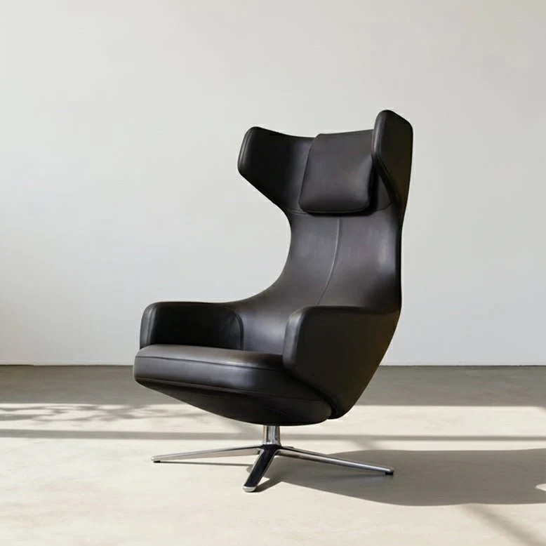 Ghoshal Egg Chair, Wingback Lounge Chair With Recliner & Footstool