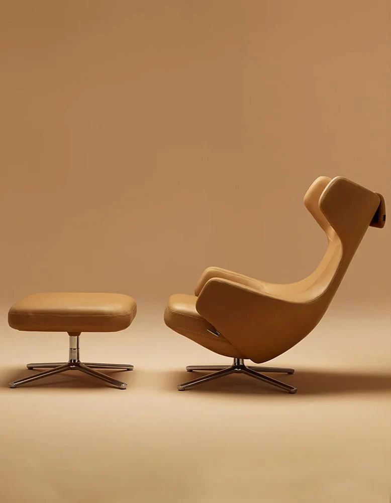 Ghoshal Egg Chair, Wingback Lounge Chair With Recliner & Footstool - Image 3