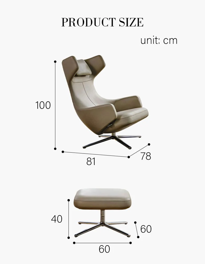 Ghoshal Egg Chair, Wingback Lounge Chair With Recliner & Footstool - Image 9