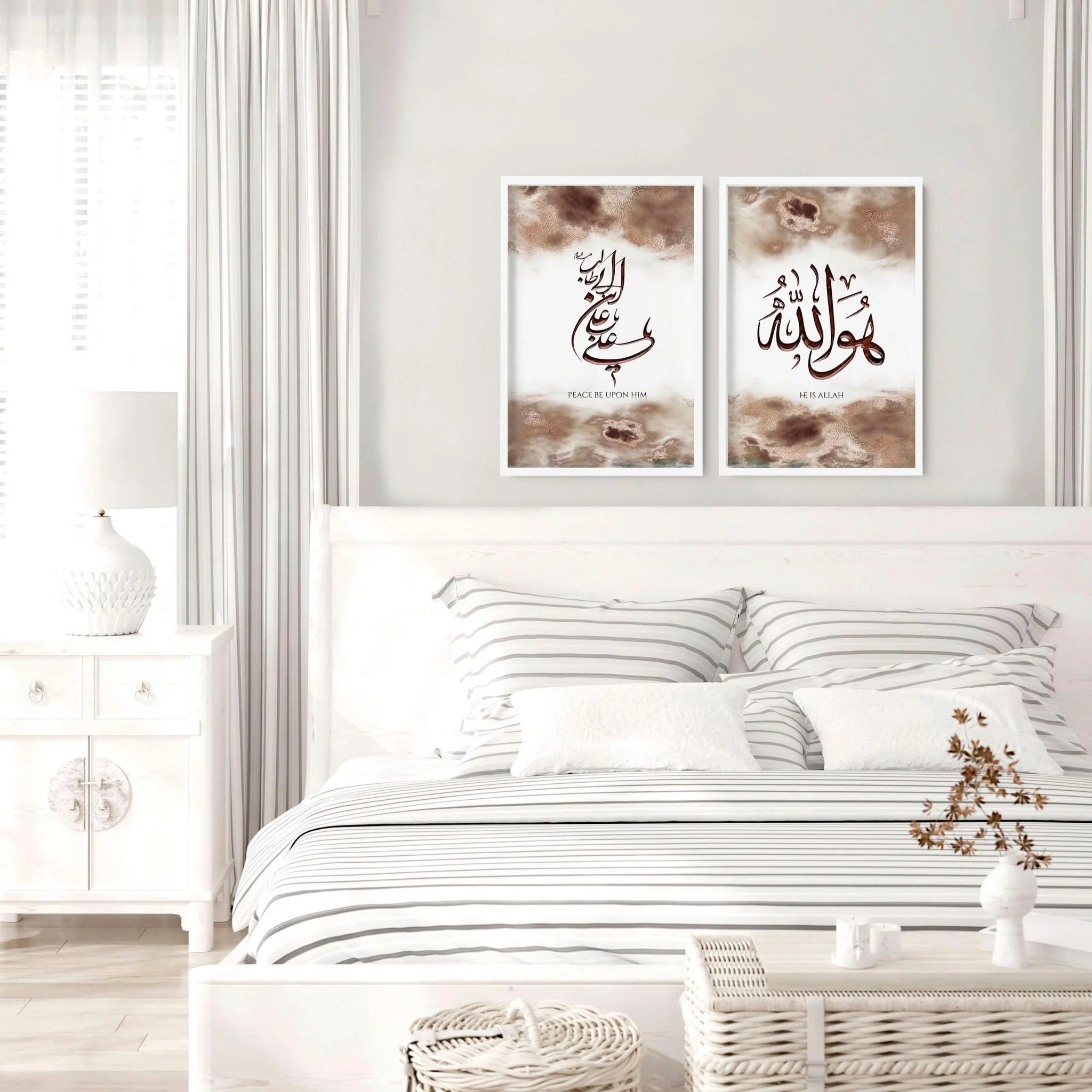Gift for Muslim wedding | set of 2 bedroom wall art - Image 3