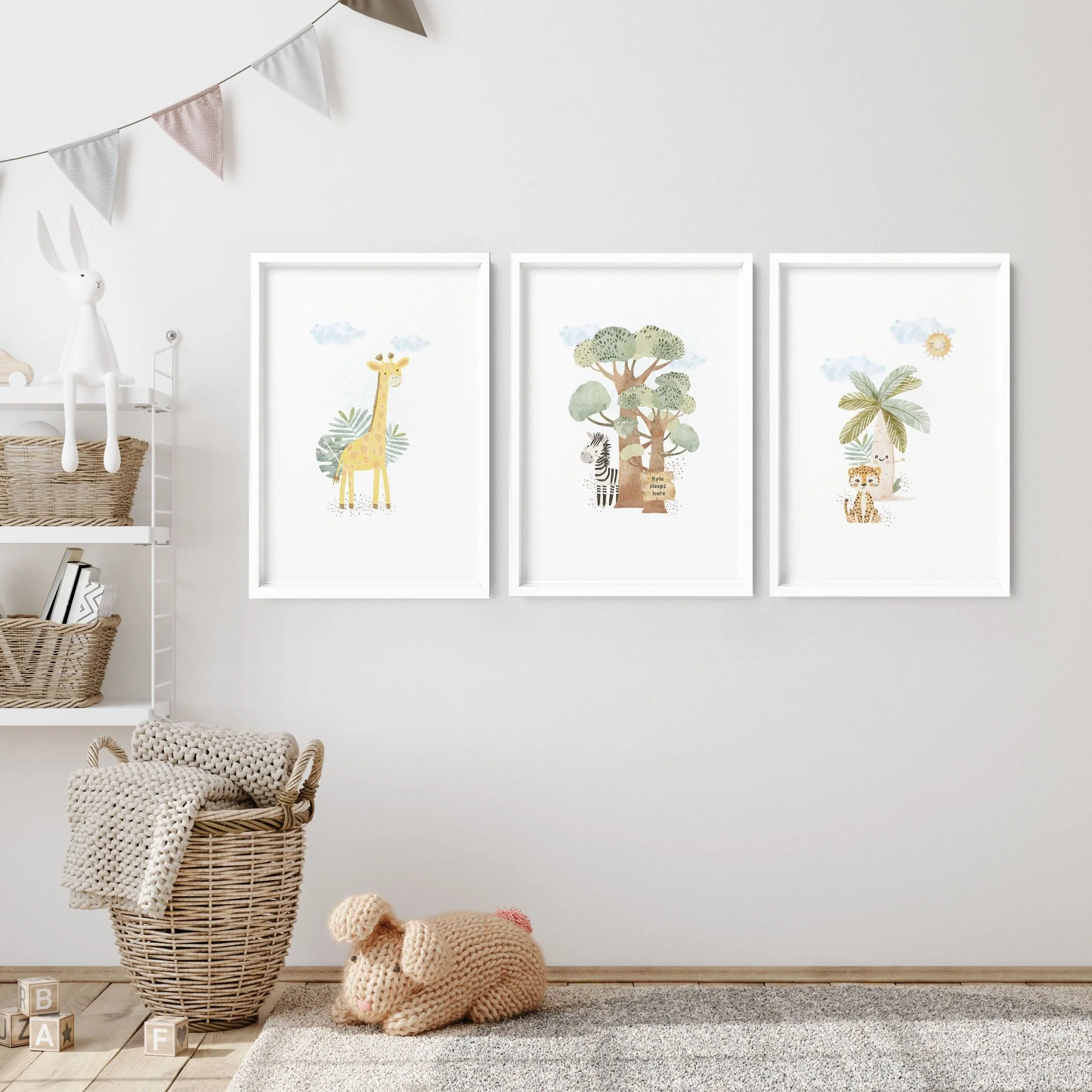 Giraffe Nursery | Set of 3 wall art prints - Image 3