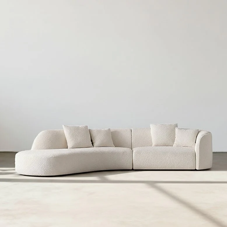 Goldie Gubi Three Seater Sofa, Boucle, White