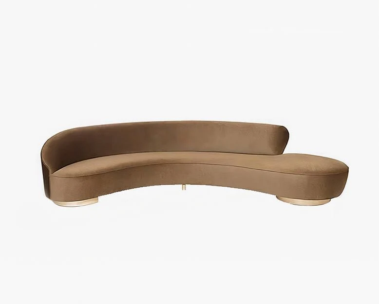 Graham Three Seater Curved Sofa, Velvet - Image 11