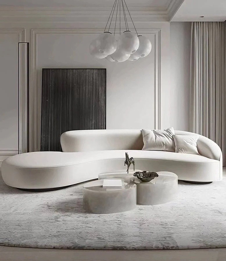 Graham Three Seater Curved Sofa, Velvet - Image 5