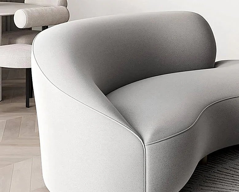 Graham Three Seater Curved Sofa, Velvet - Image 9