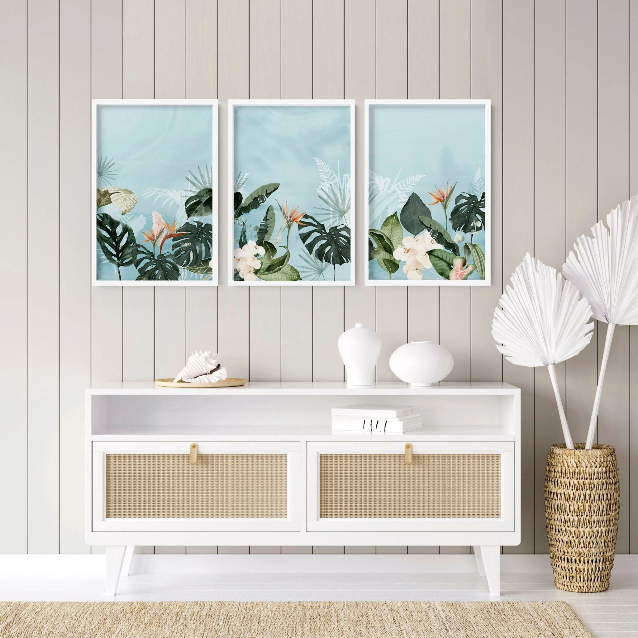 Green wall art for living room | Set of 3 wall art prints - Image 3