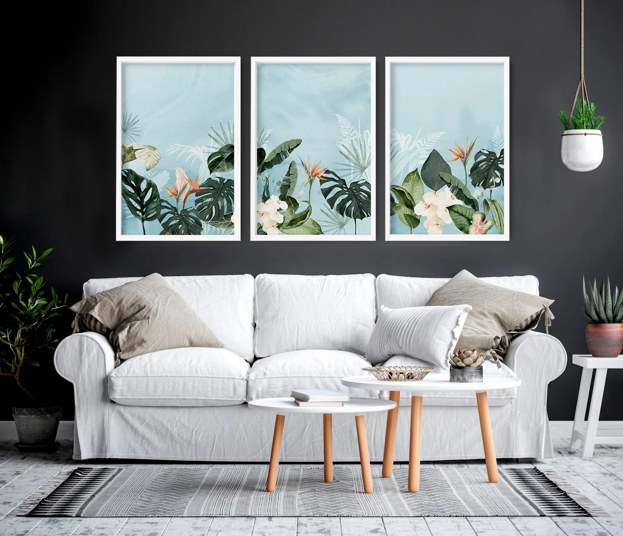 Green wall art for living room | Set of 3 wall art prints - Image 7