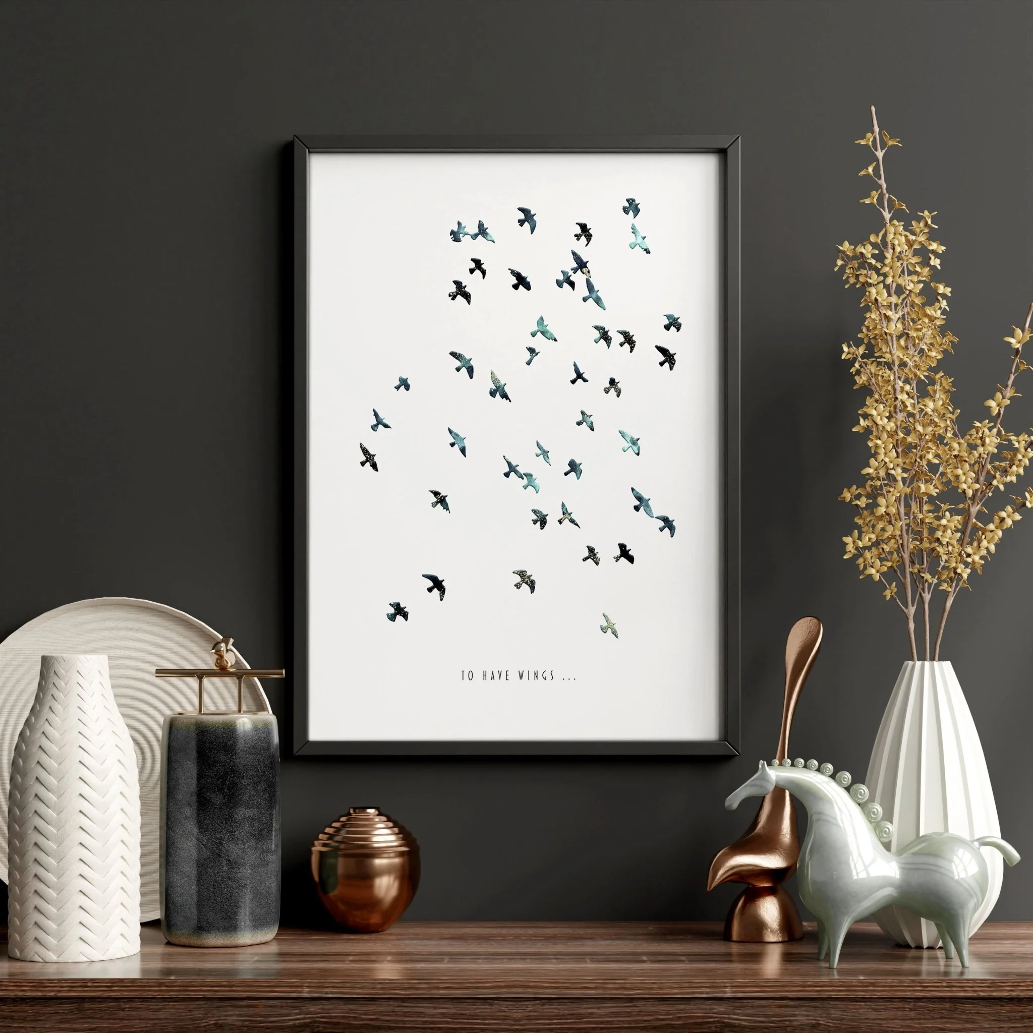 Hallway art | Set of 2 Flying birds wall art prints - Image 6