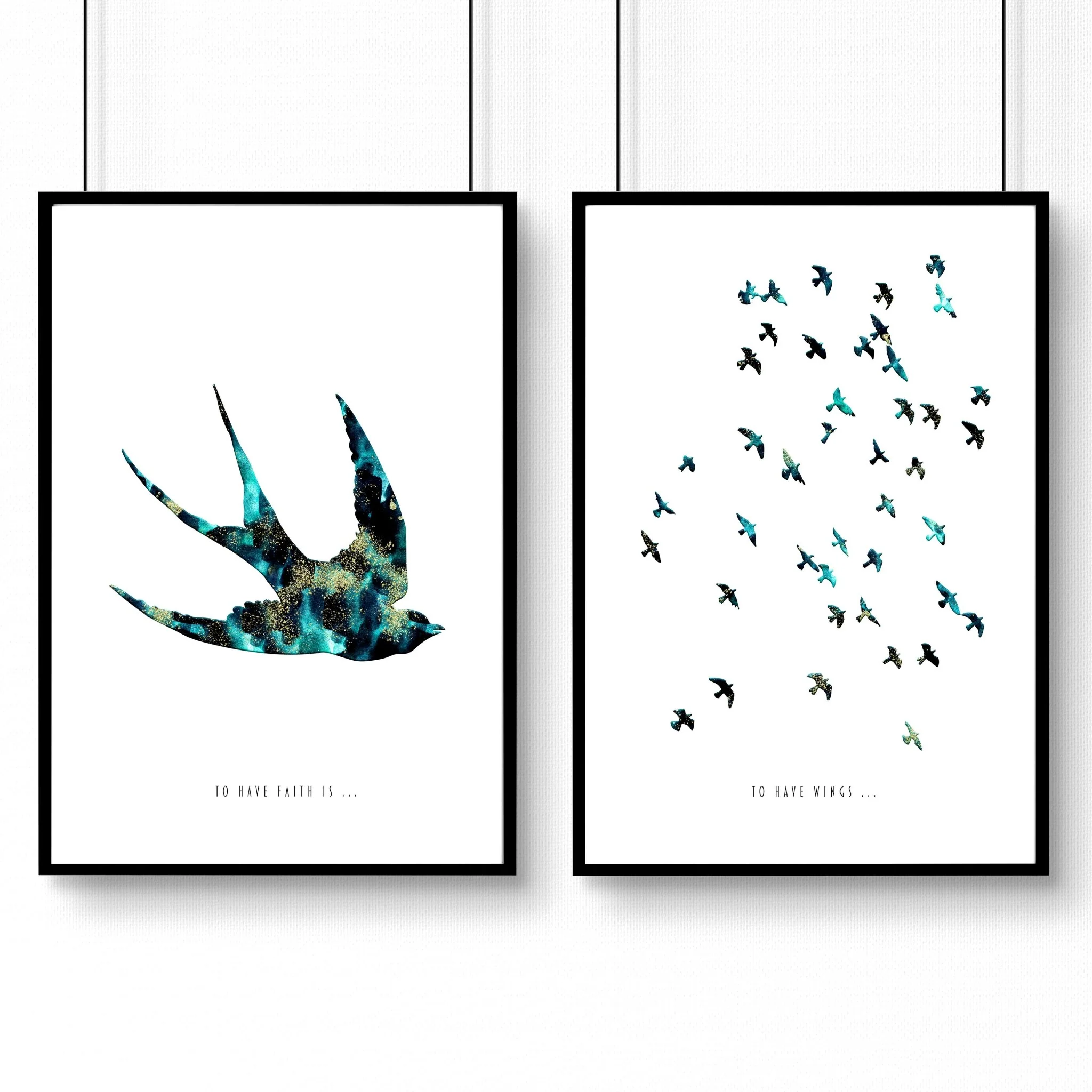 Hallway art | Set of 2 Flying birds wall art prints - Image 7