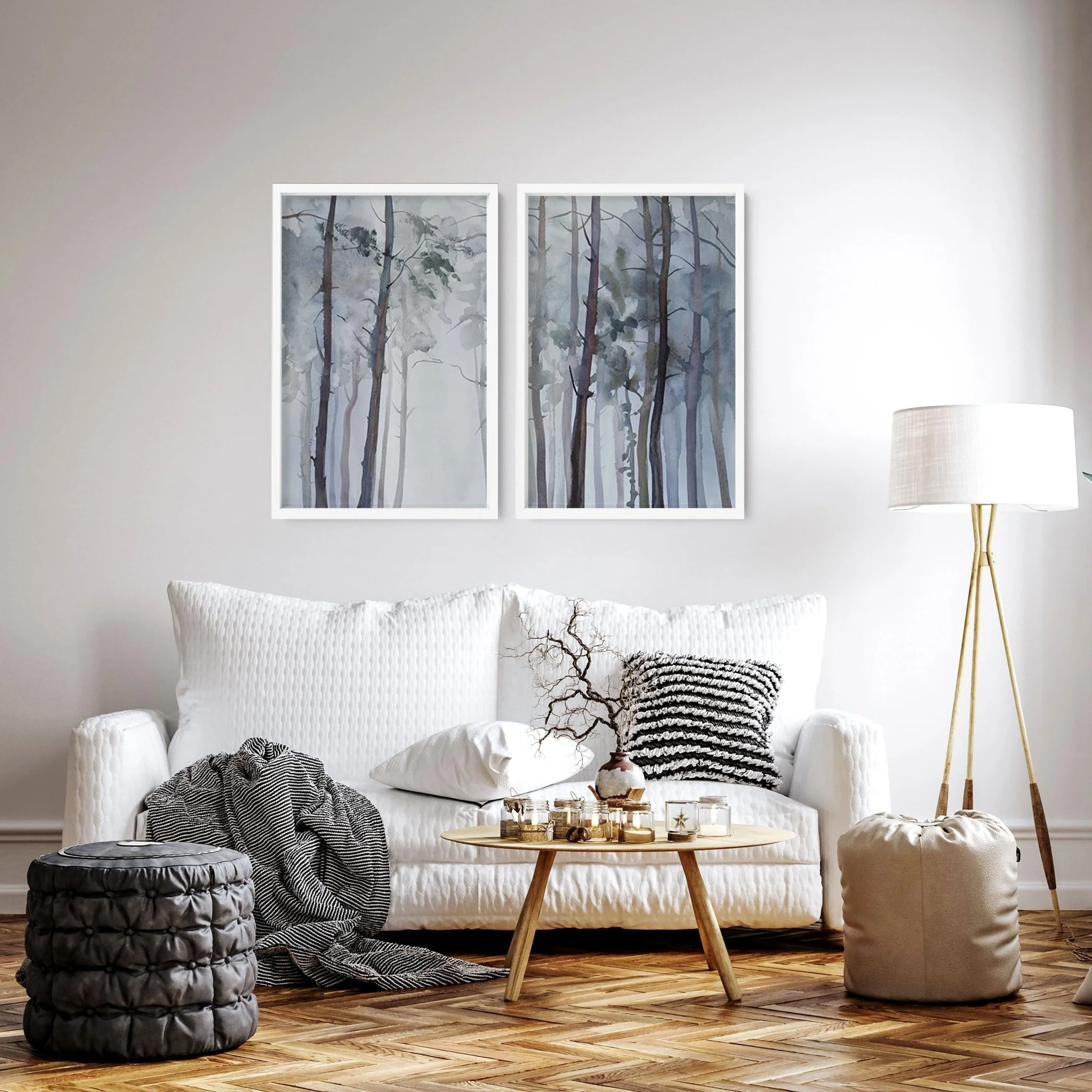 Hallway prints | Set of 2 Blue Forest wall art prints - Image 6