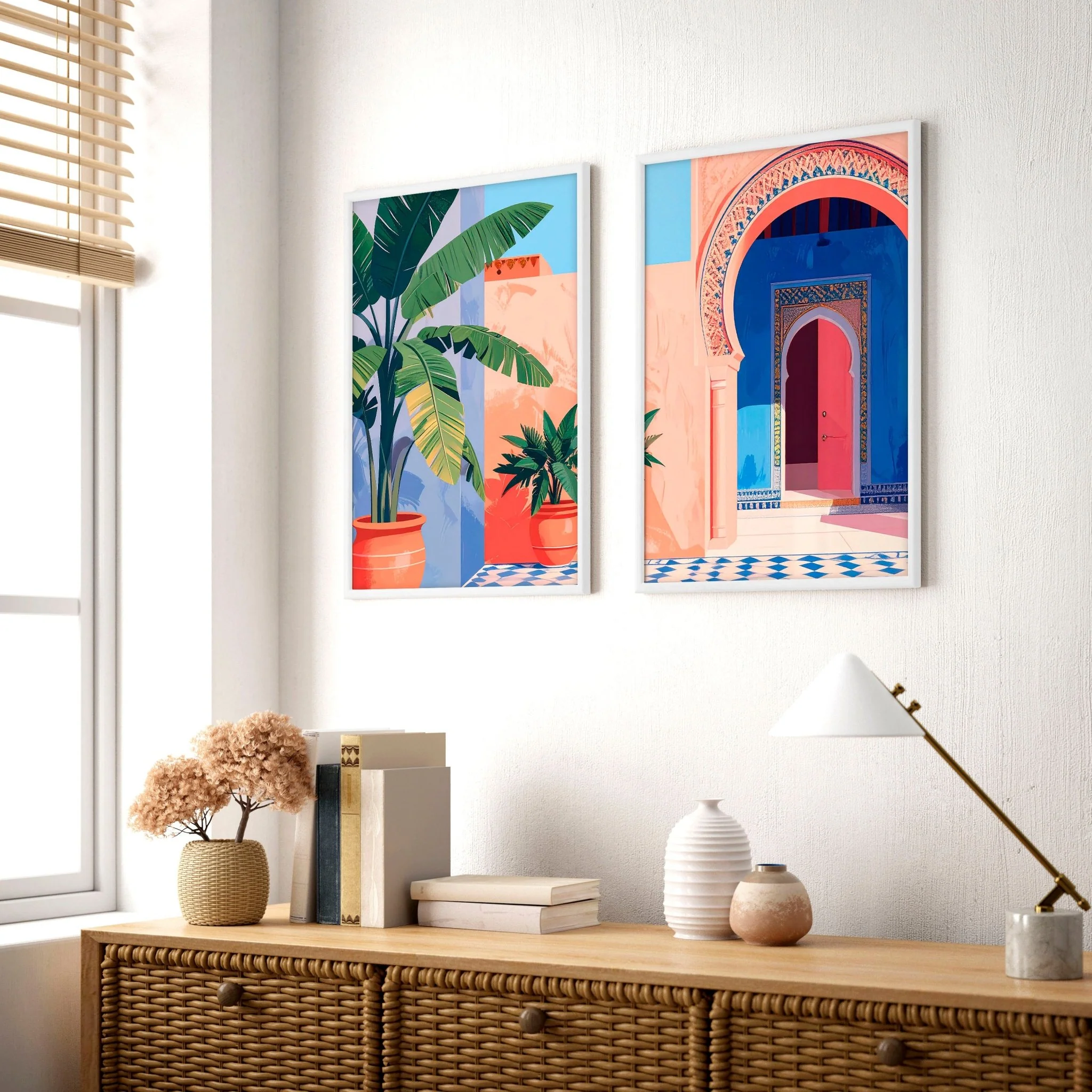 Hallway Wall Decor | Set of 2 Moroccan Inspired Wall art Prints - Image 2
