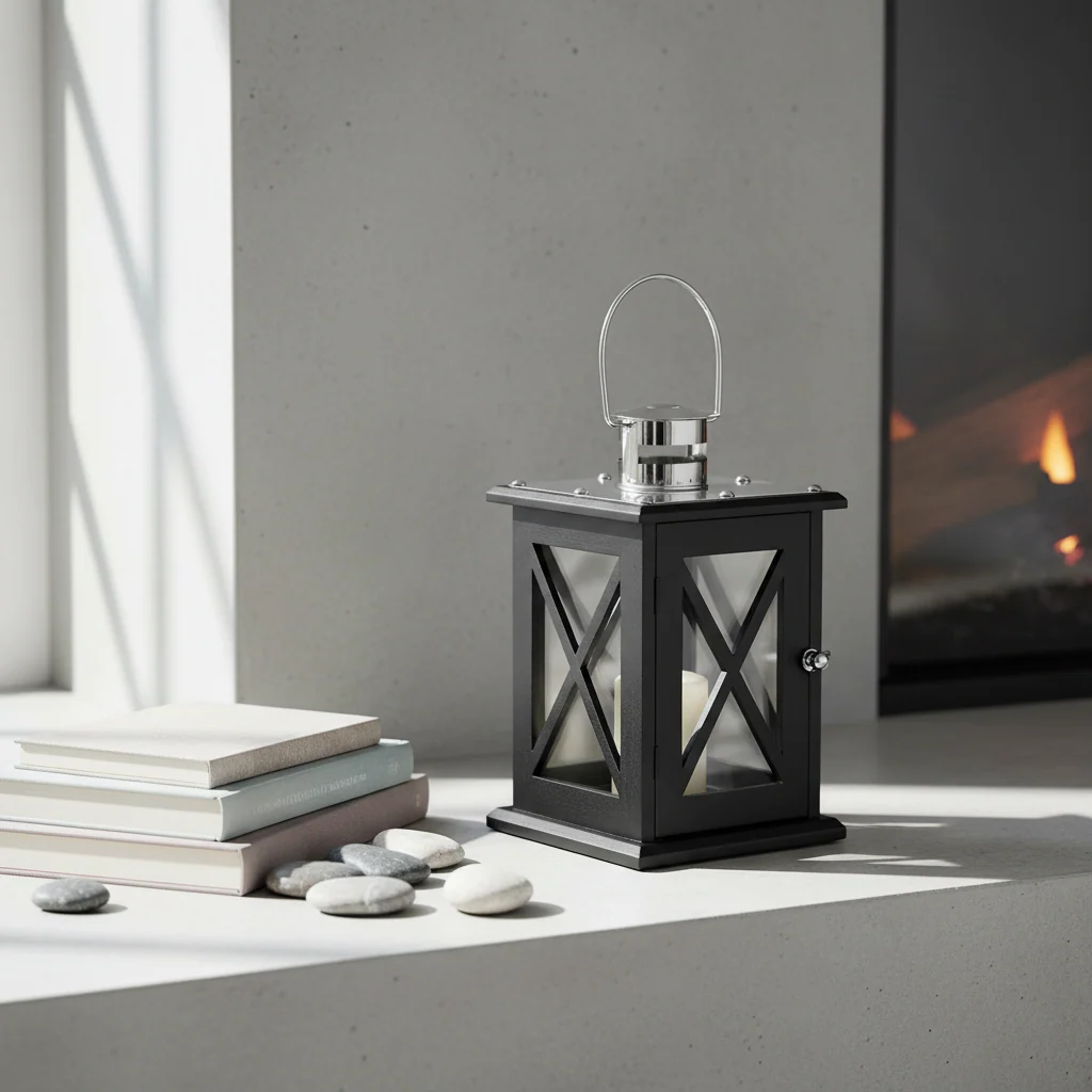 Hampstead Small Black Criss Cross Lantern. - Image 4