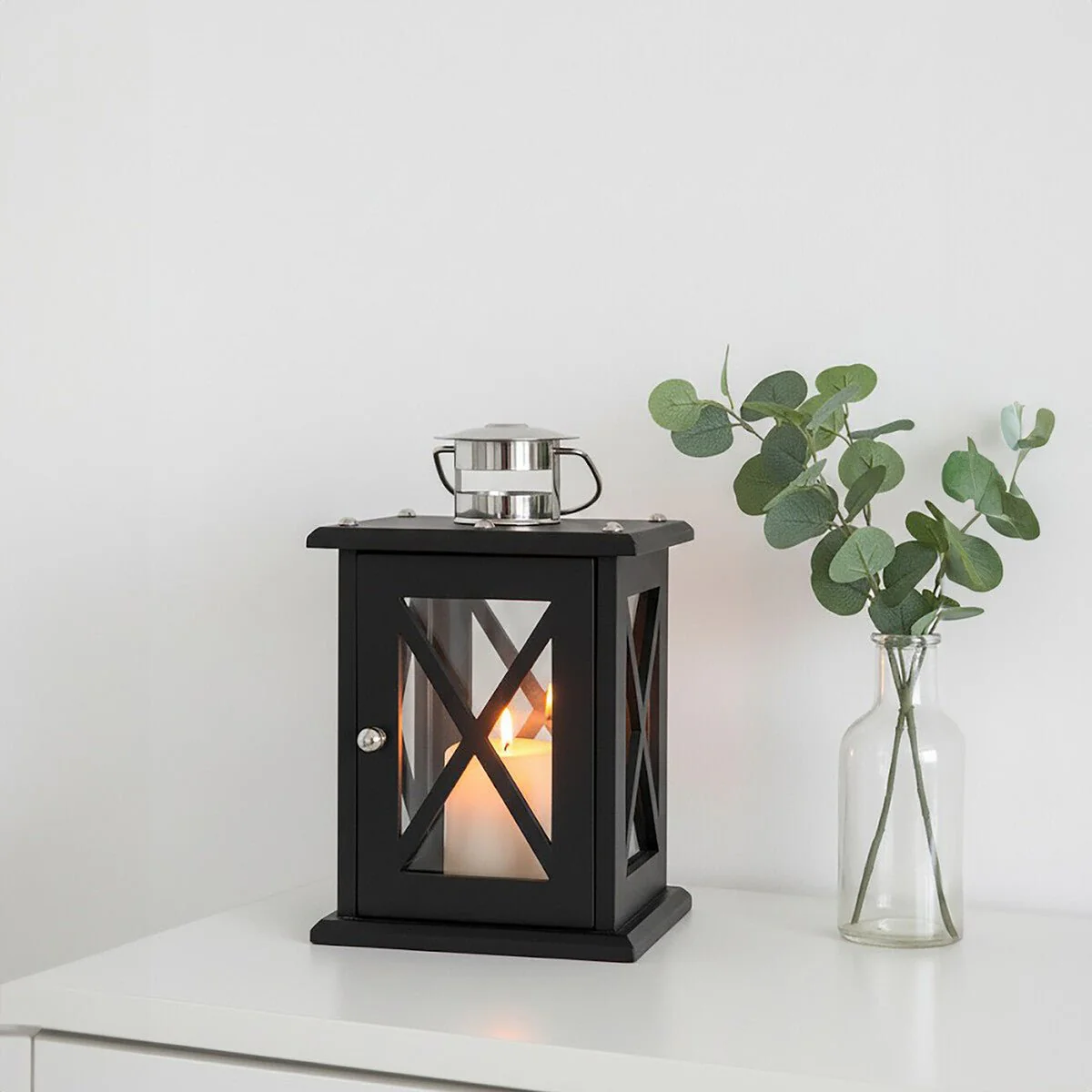 Hampstead Small Black Criss Cross Lantern. - Image 6