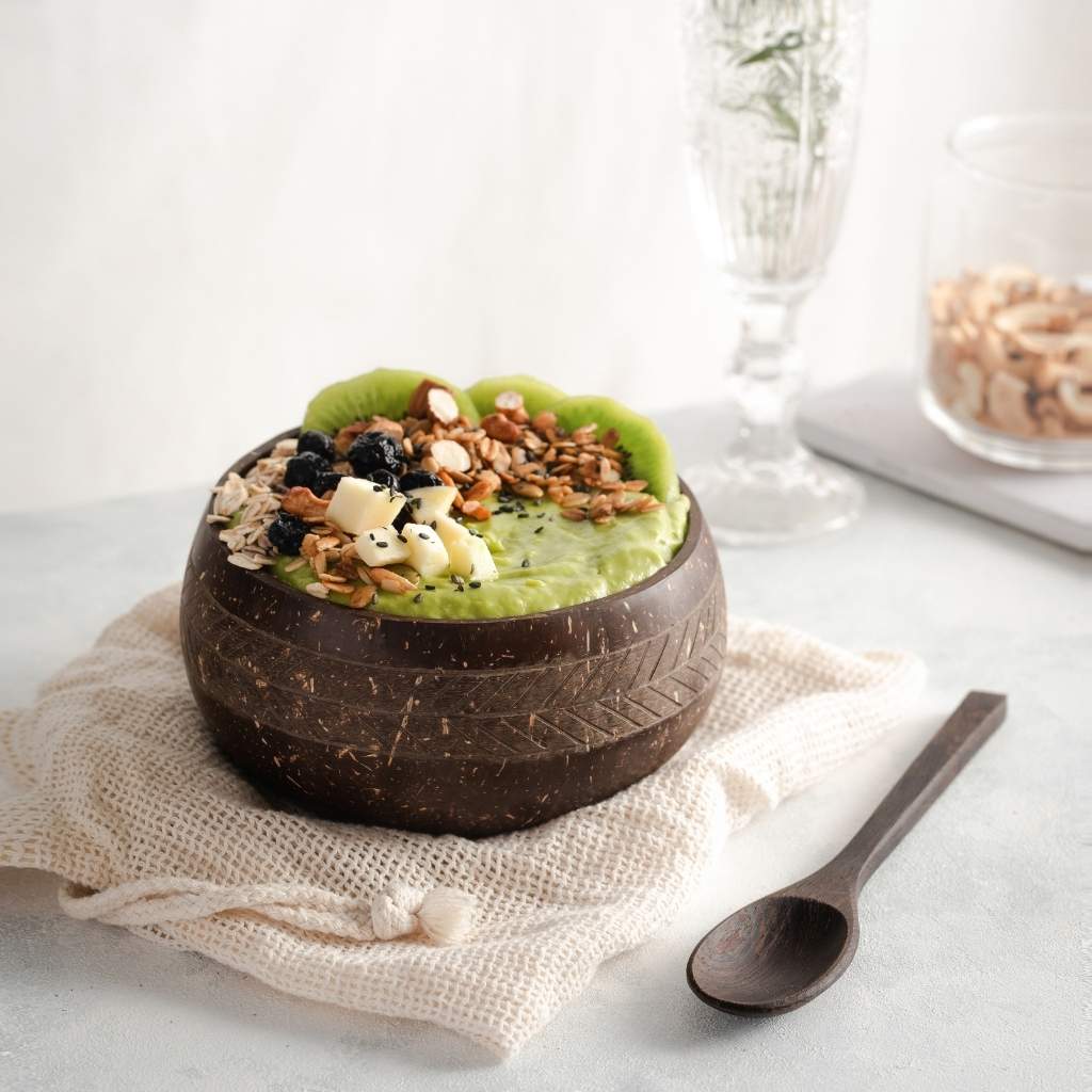 Hand crafted Coconut Bowls & Wooden Spoon set - Image 3