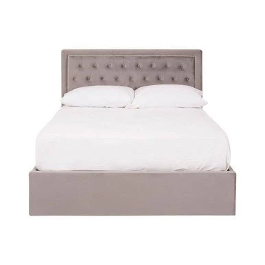 Hannah Grey Velvet Ottoman Bed Double - Image 8