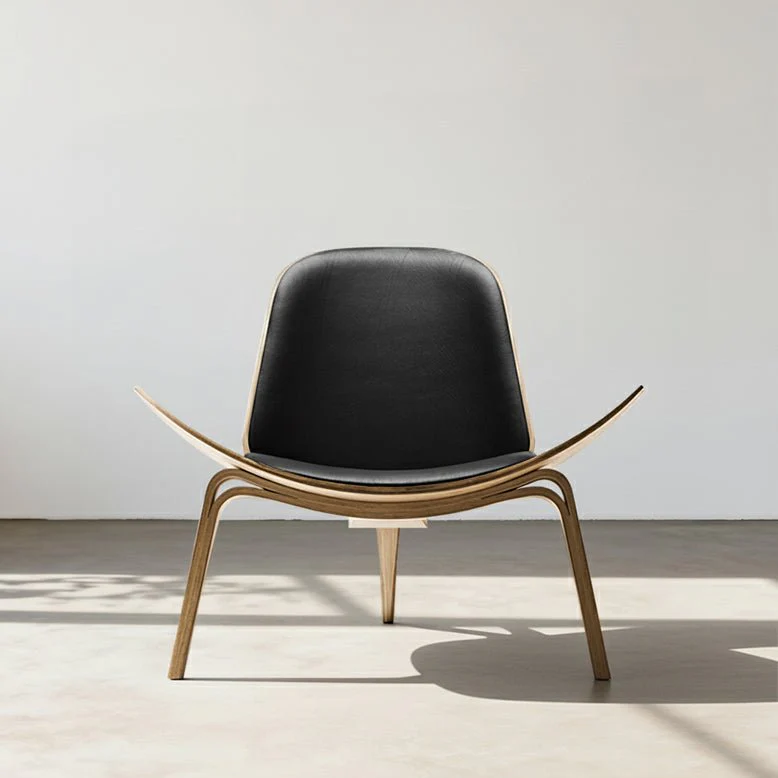 Hans Wegner CH07 Shell Chair, Black & Walnut - Image 4