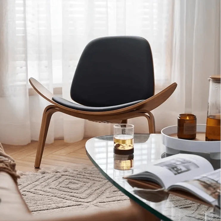 Hans Wegner CH07 Shell Chair, Black & Walnut - Image 6