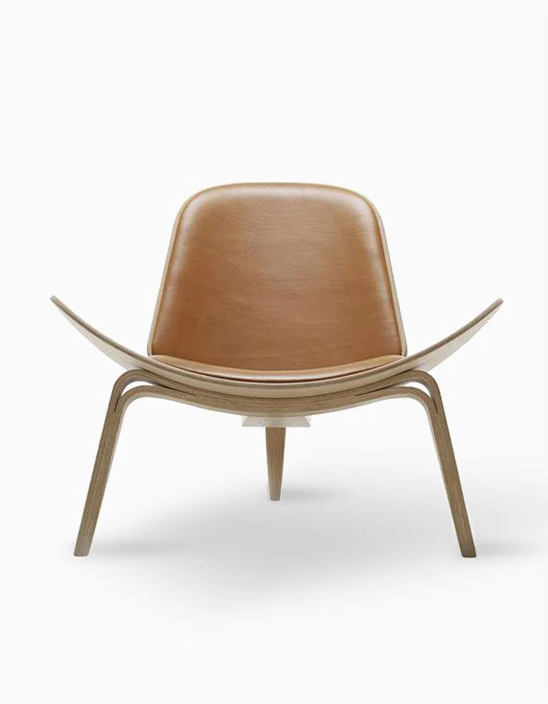 Hans Wegner CH07 Shell Chair, Brown & Oak - Image 5