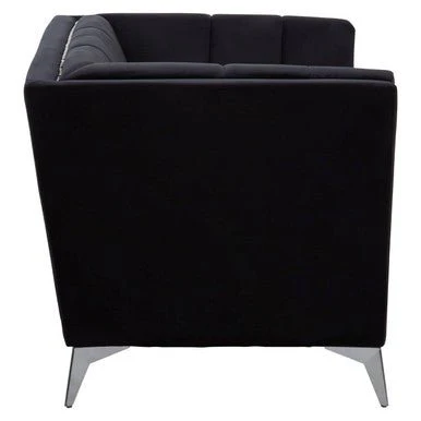 Hansa Black Velvet Chair - Image 3