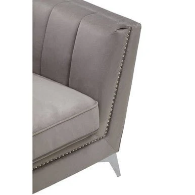 Hansa Grey Velvet Chair - Image 6