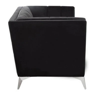 Hansa Two Seat Black Velvet Sofa - Image 4