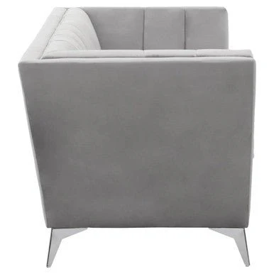 Hansa Two Seat Grey Velvet Sofa - Image 3