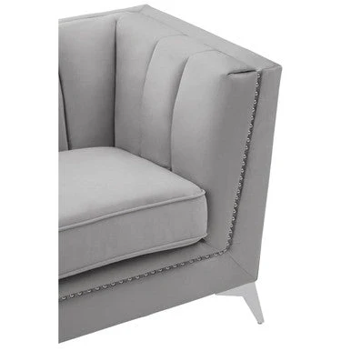 Hansa Two Seat Grey Velvet Sofa - Image 5