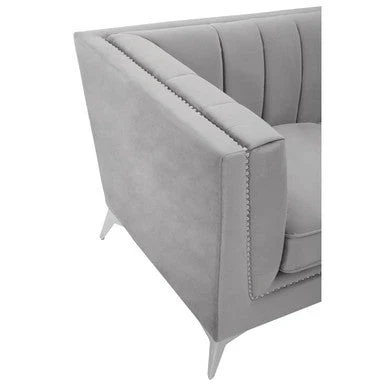 Hansa Two Seat Grey Velvet Sofa - Image 6