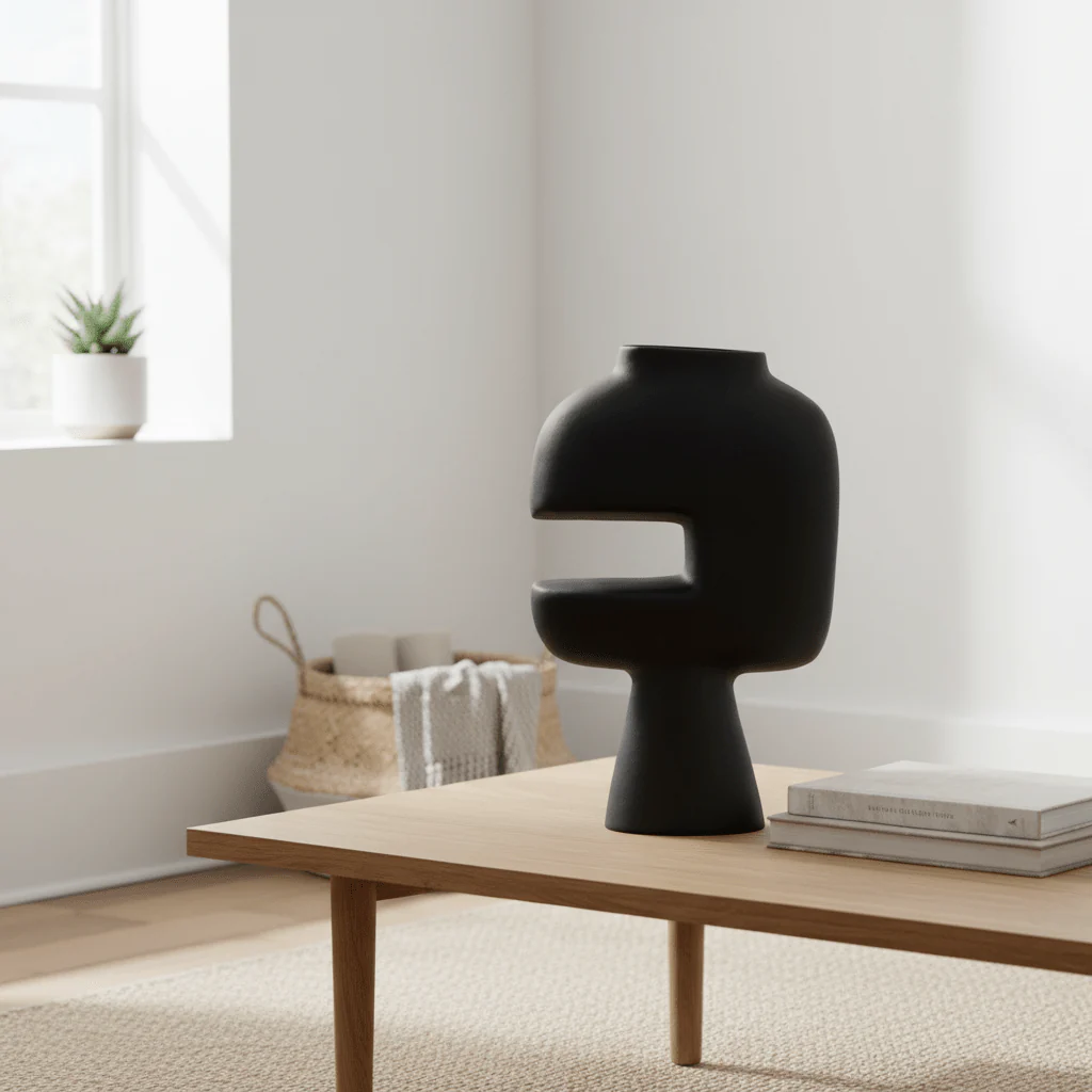 Hapax Abstract Large Black Vase - Image 3