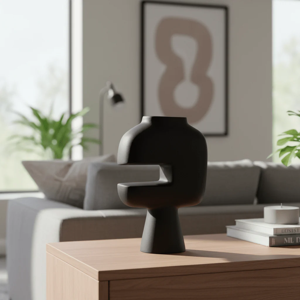 Hapax Abstract Large Black Vase - Image 9