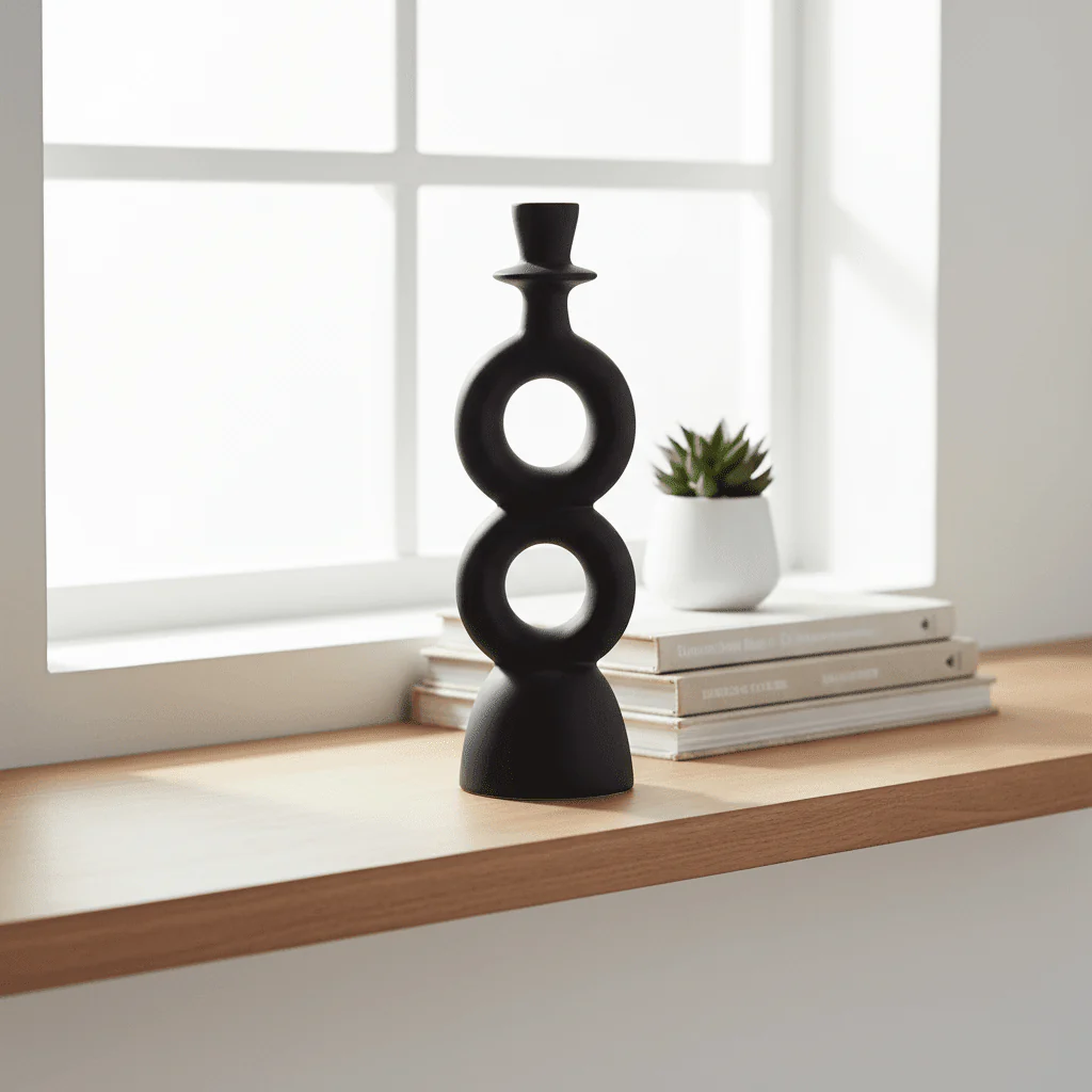 Hapax Large Black Candle Holder - Image 4