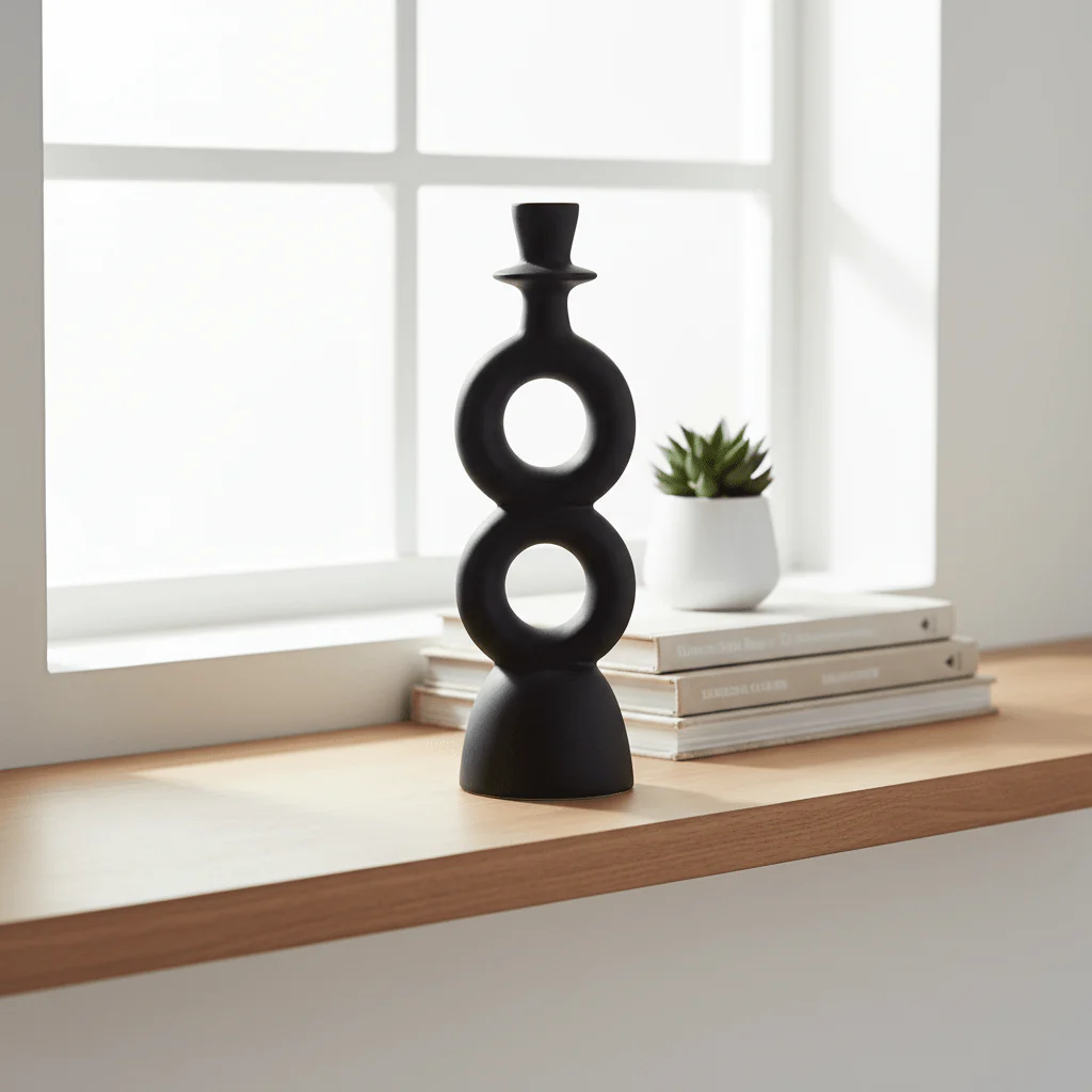 Hapax Large Black Candle Holder - Image 5