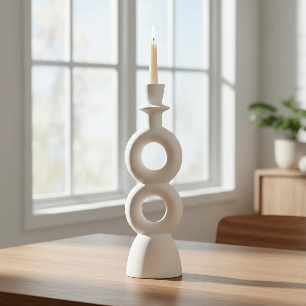 Hapax Large Cream Candle Holder