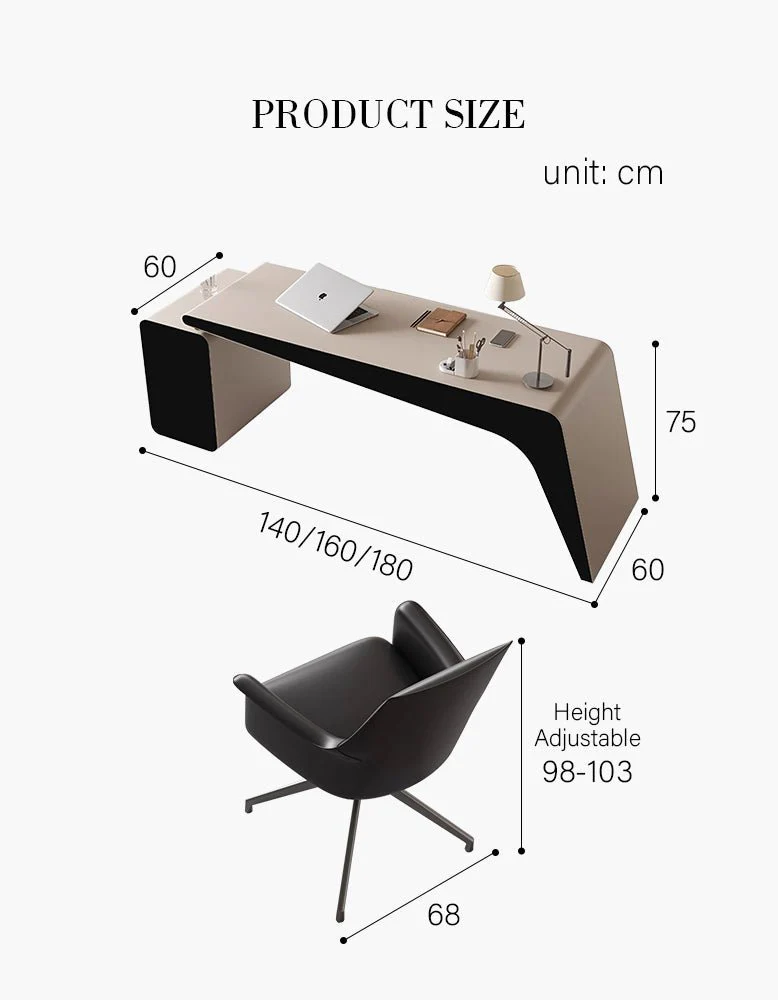 Hargrove Office Desk With Chest Of Drawers, Khaki & Black - Image 10