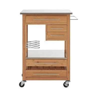 Harlow Bamboo Four Drawer Kitchen Trolley - Image 10